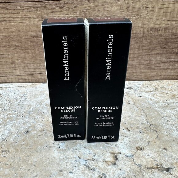 Lot Of 2 bareMinerals Complexion Rescue Tinted Moisturizer MAHOGANY 11.5 35ml - Picture 1 of 8